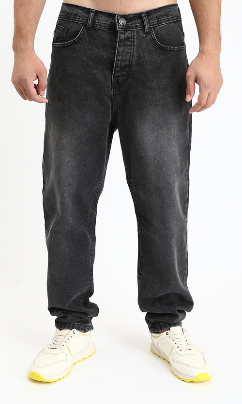 R212706 - Straight Leg Jeans with Wash - Charcoal Grey