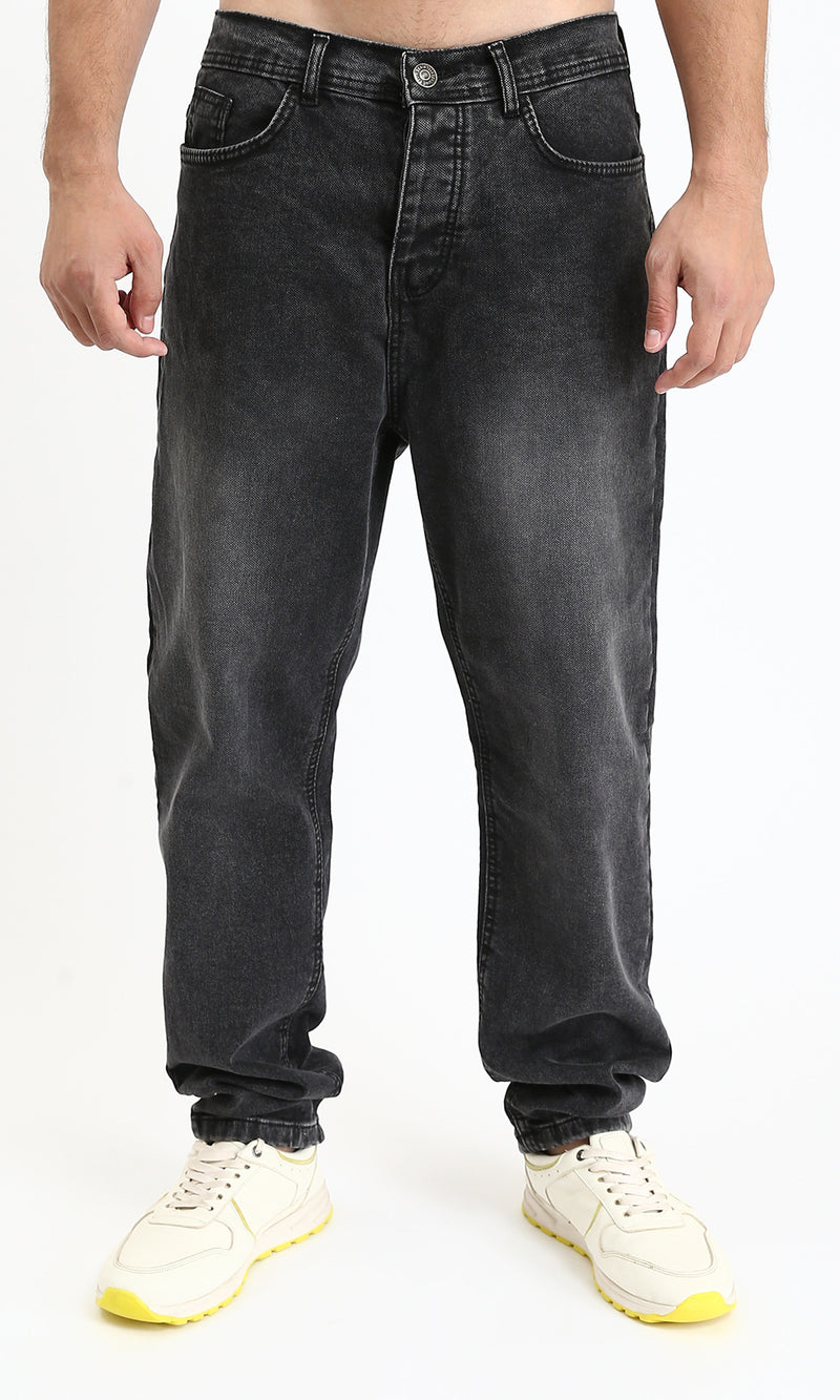 R212706 - Straight Leg Jeans with Wash - Charcoal Grey