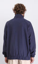 R212778 - Zipper Through Neck Solid Sweater - Navy Blue