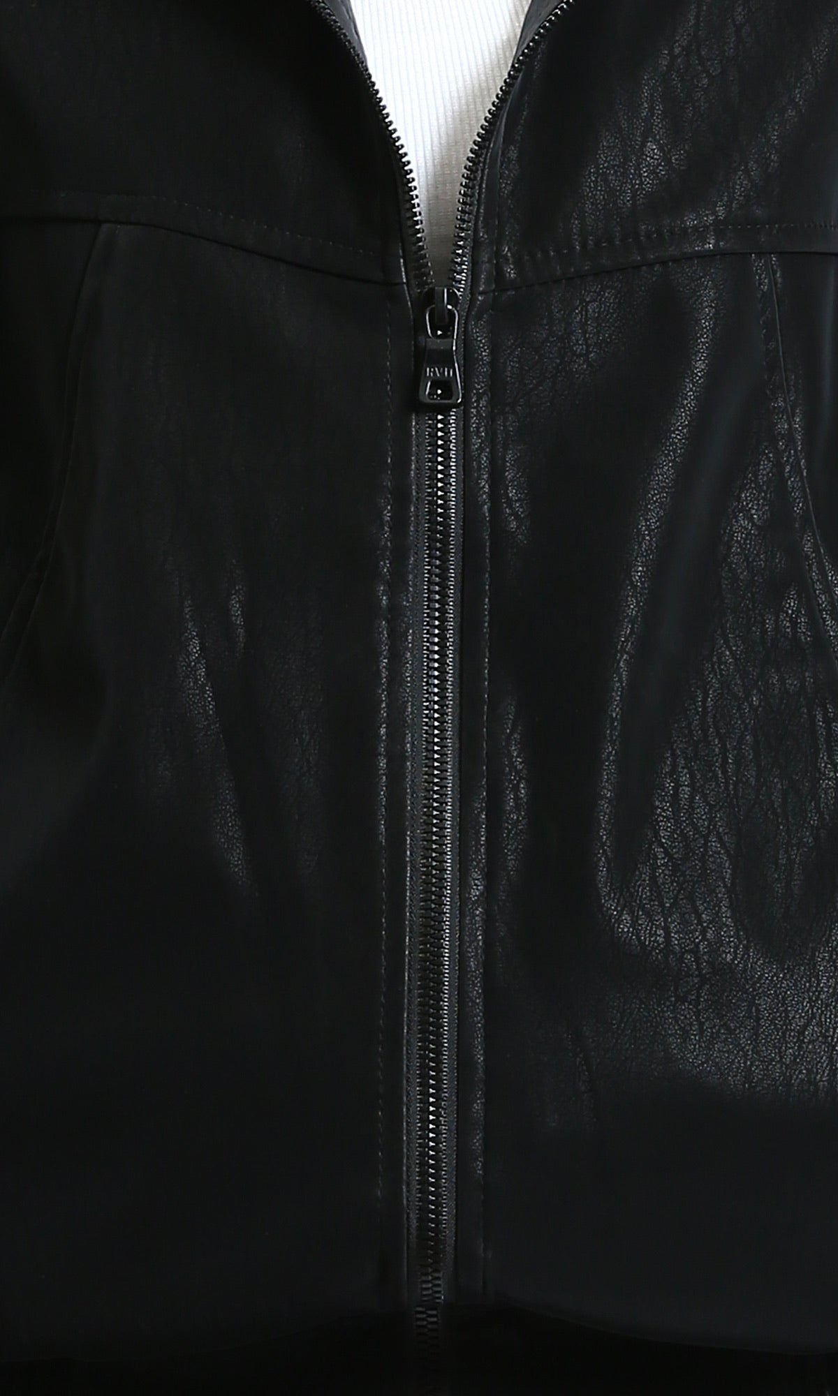 R212786 - Patterned Long Sleeves Zipped Jacket - Black
