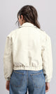R212792 - Double Closure Leather Jacket with Hem - Light Beige