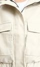 R212792 - Double Closure Leather Jacket with Hem - Light Beige