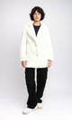 R212927 - Regular Fit Buttoned Sherpa Coat - Off-White