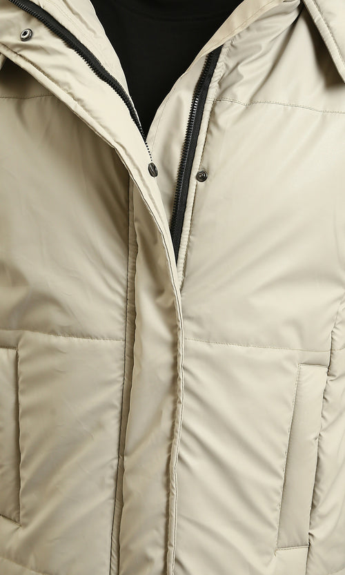 R212934 - Solid Bomber Jacket with Side Pockets - Light Grey