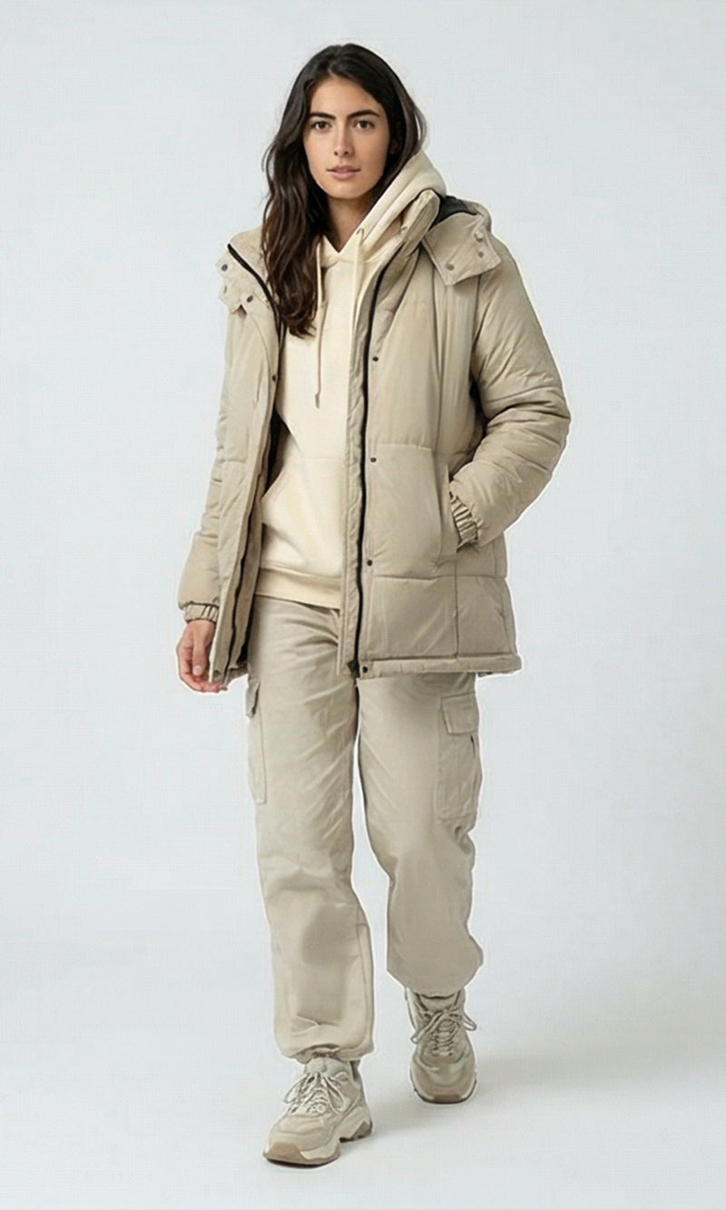 R212934 - Solid Bomber Jacket with Side Pockets - Light Grey