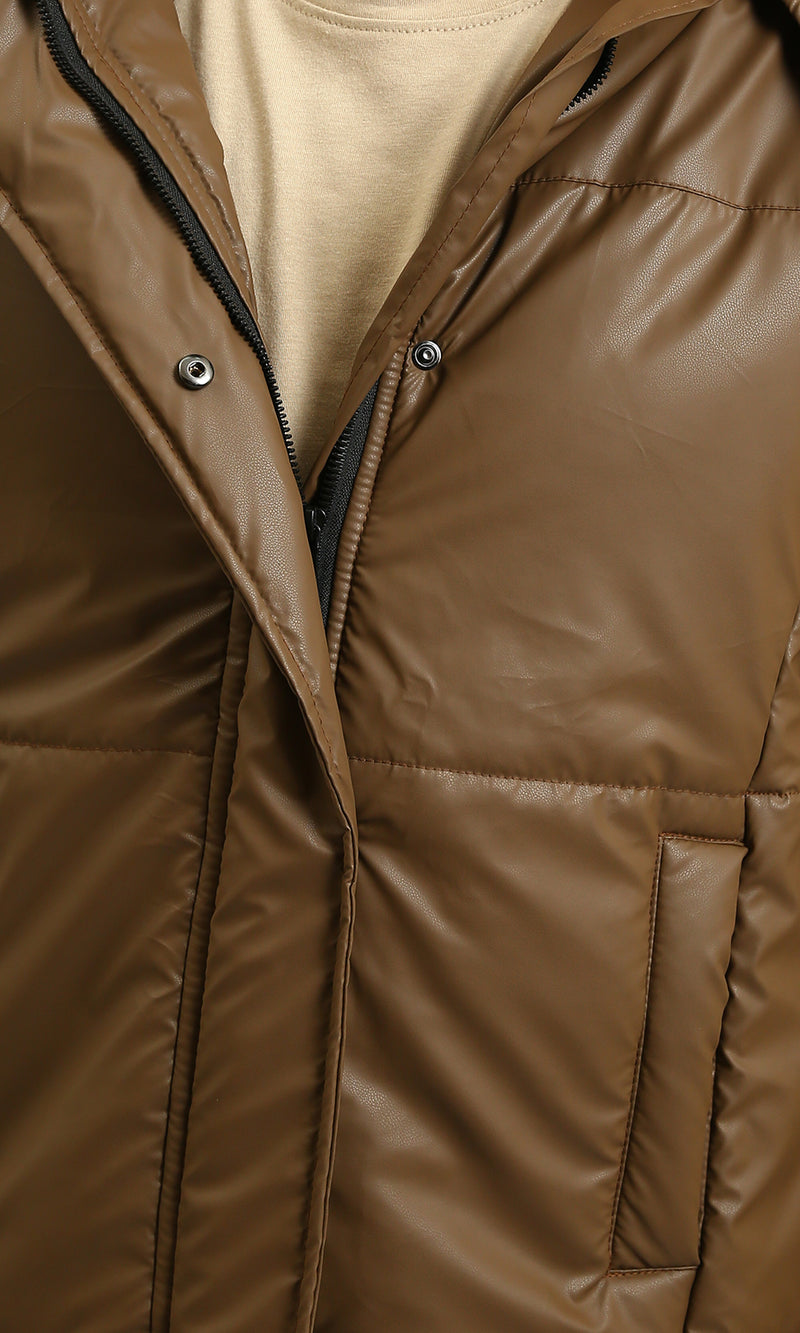 R212935 - Solid Bomber Jacket with Side Pockets - Brown – RAVIN