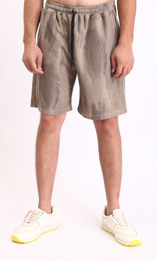 R212956 - Casual Slip On Drawstring Shorts - Coffee