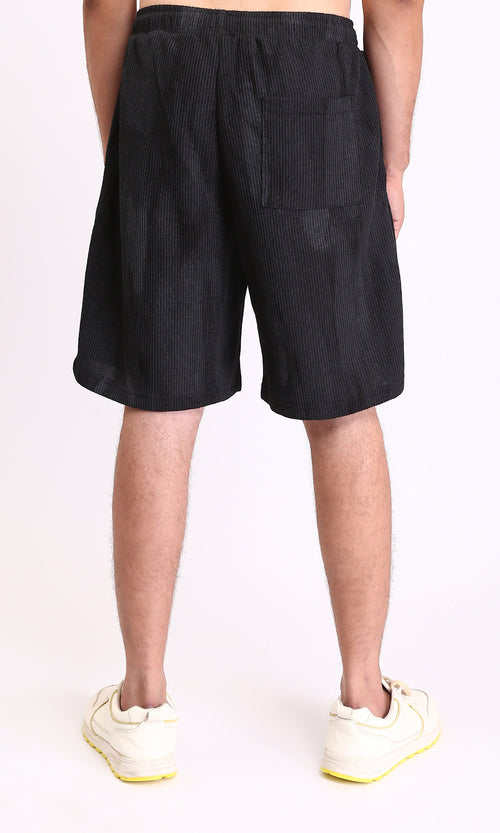 R212957 - Casual Slip On Drawstring Shorts - Black