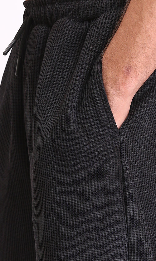 R212957 - Casual Slip On Drawstring Shorts - Black