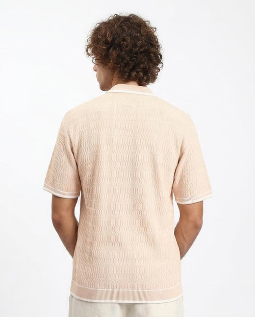 Ravin | Men’s Chevron-Textured Quarter-Zip Knit Polo - R213027