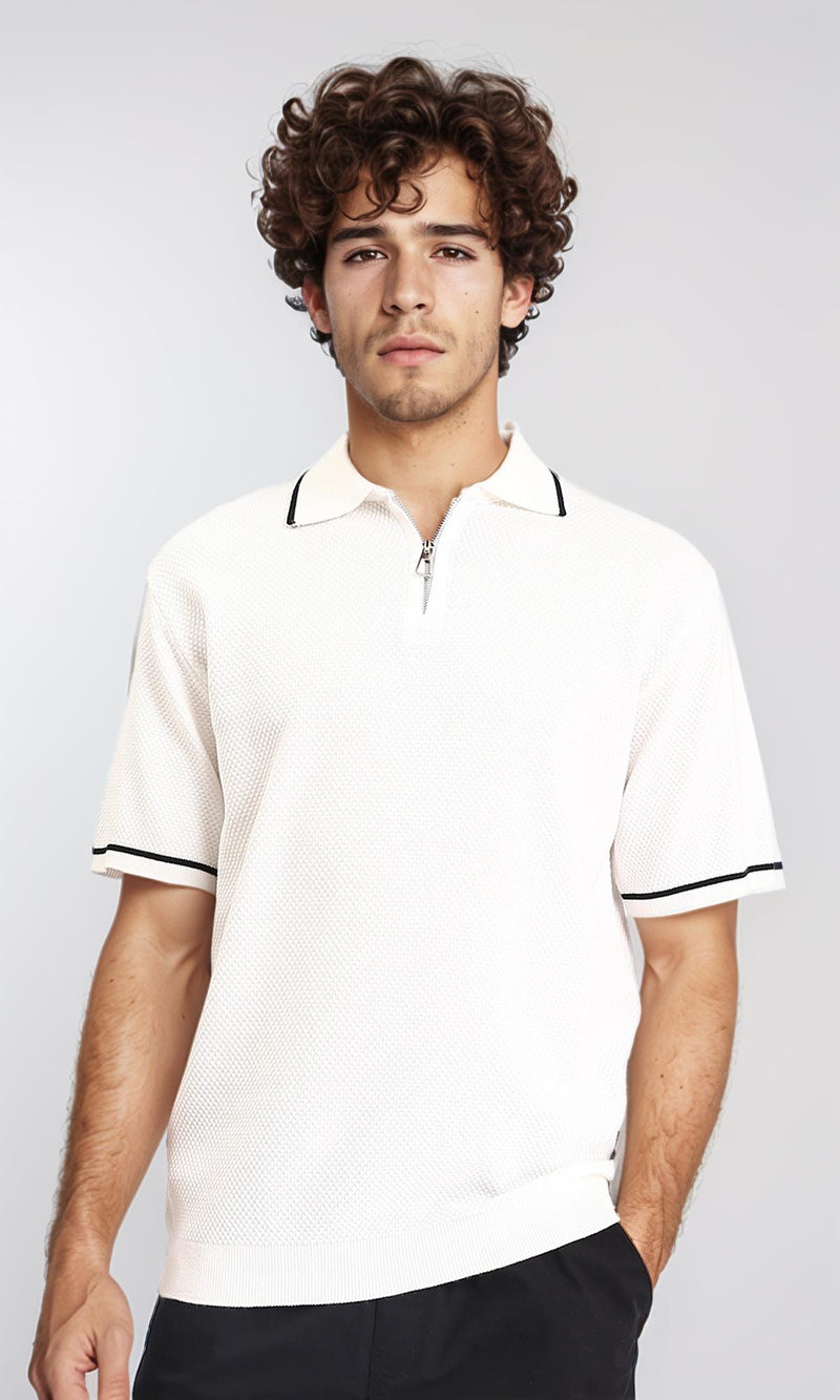 R213031 - Regular Fit Pique Polo Shirt - Off-White