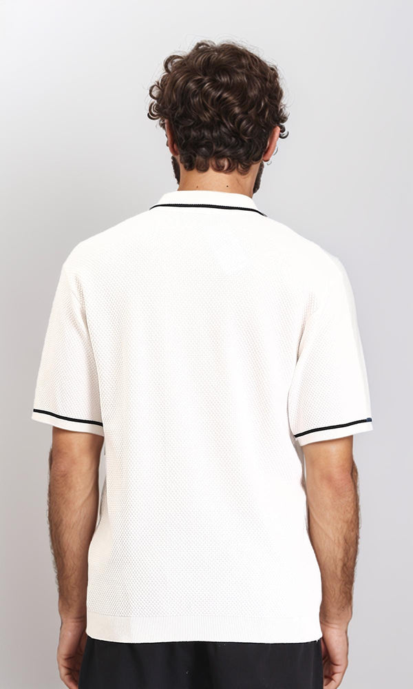 R213031 - Regular Fit Pique Polo Shirt - Off-White