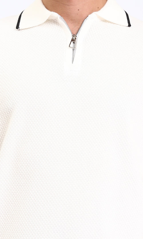 R213031 - Regular Fit Pique Polo Shirt - Off-White