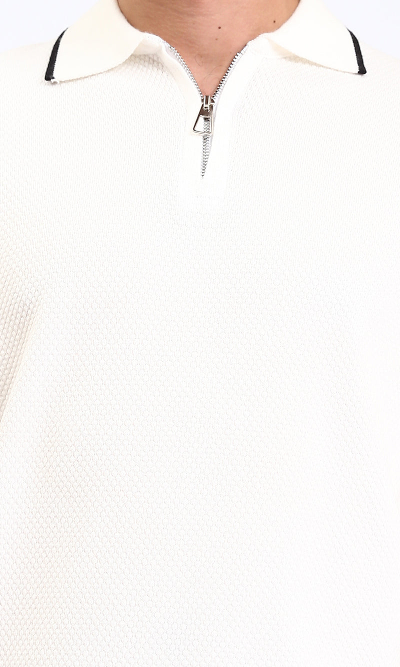 R213031 - Regular Fit Pique Polo Shirt - Off-White