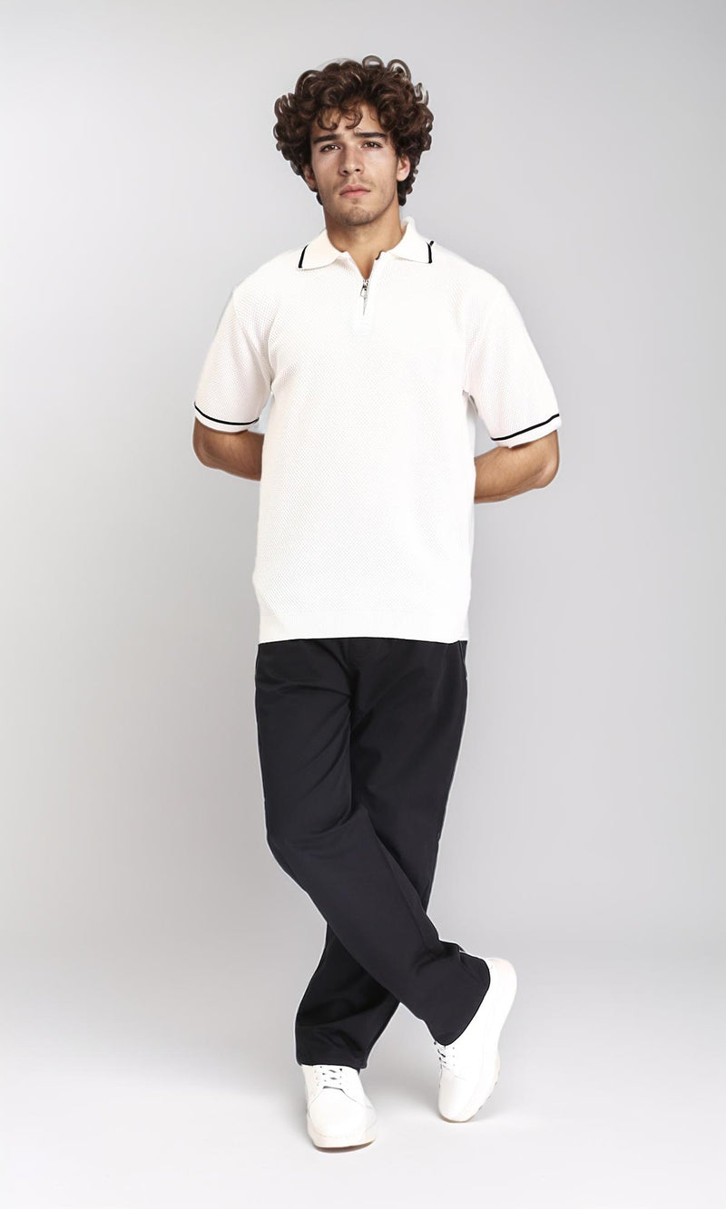 R213031 - Regular Fit Pique Polo Shirt - Off-White