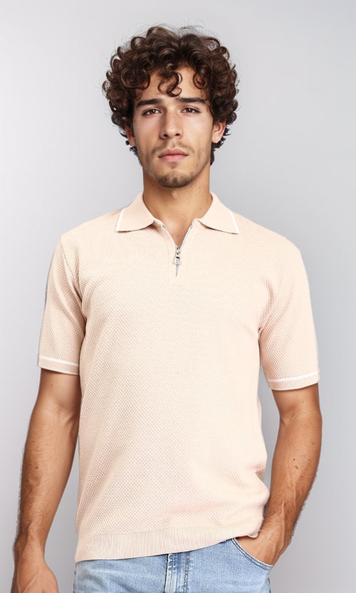 R213033 - Regular Fit Pique Polo Shirt - Nude