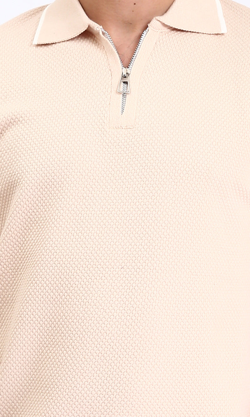 R213033 - Regular Fit Pique Polo Shirt - Nude