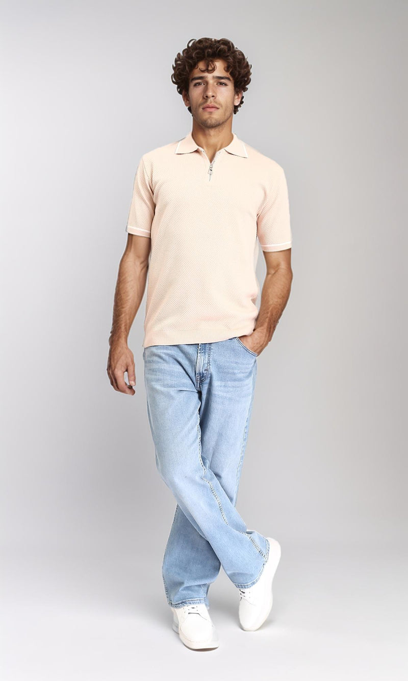 R213033 - Regular Fit Pique Polo Shirt - Nude