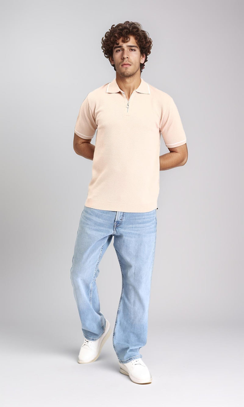 R213033 - Regular Fit Pique Polo Shirt - Nude
