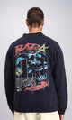 R213041 - Cotton Printed Zipped Sweatshirt - Navy Blue