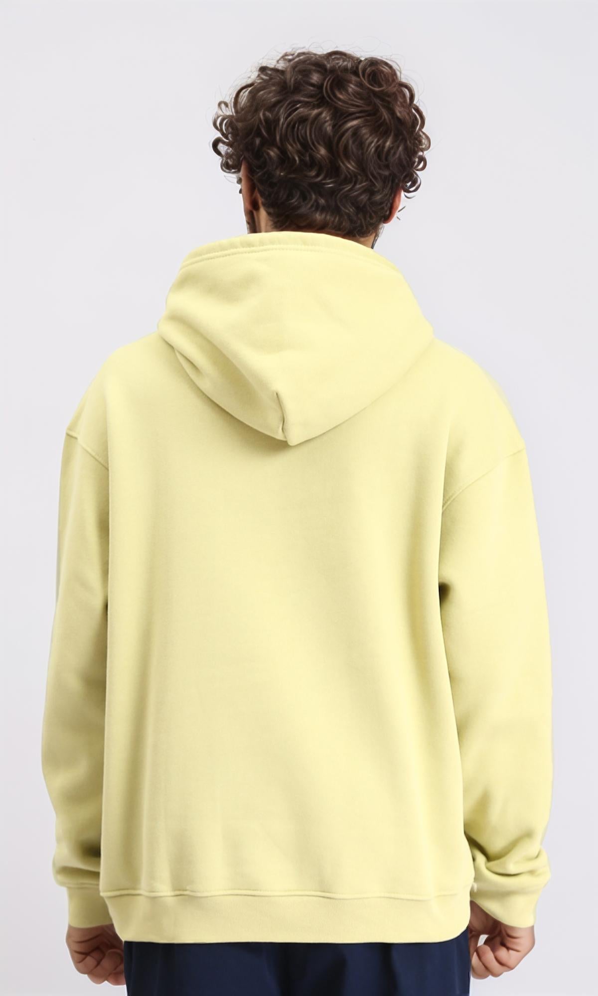 Oversized Yellow Green Spray Paint Graphic Hoodie - R213119