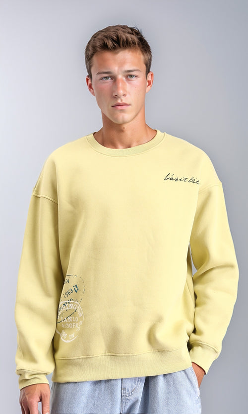 R213120 - Crew Neck Comfort Slip On Sweatshirt - Yellow Green