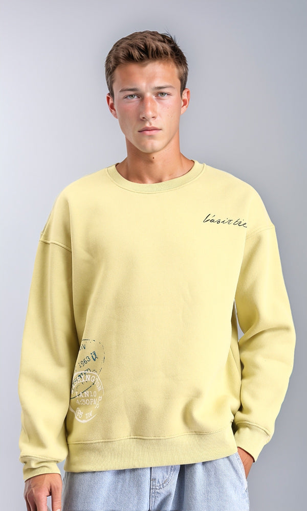 R213120 - Crew Neck Comfort Slip On Sweatshirt - Yellow Green
