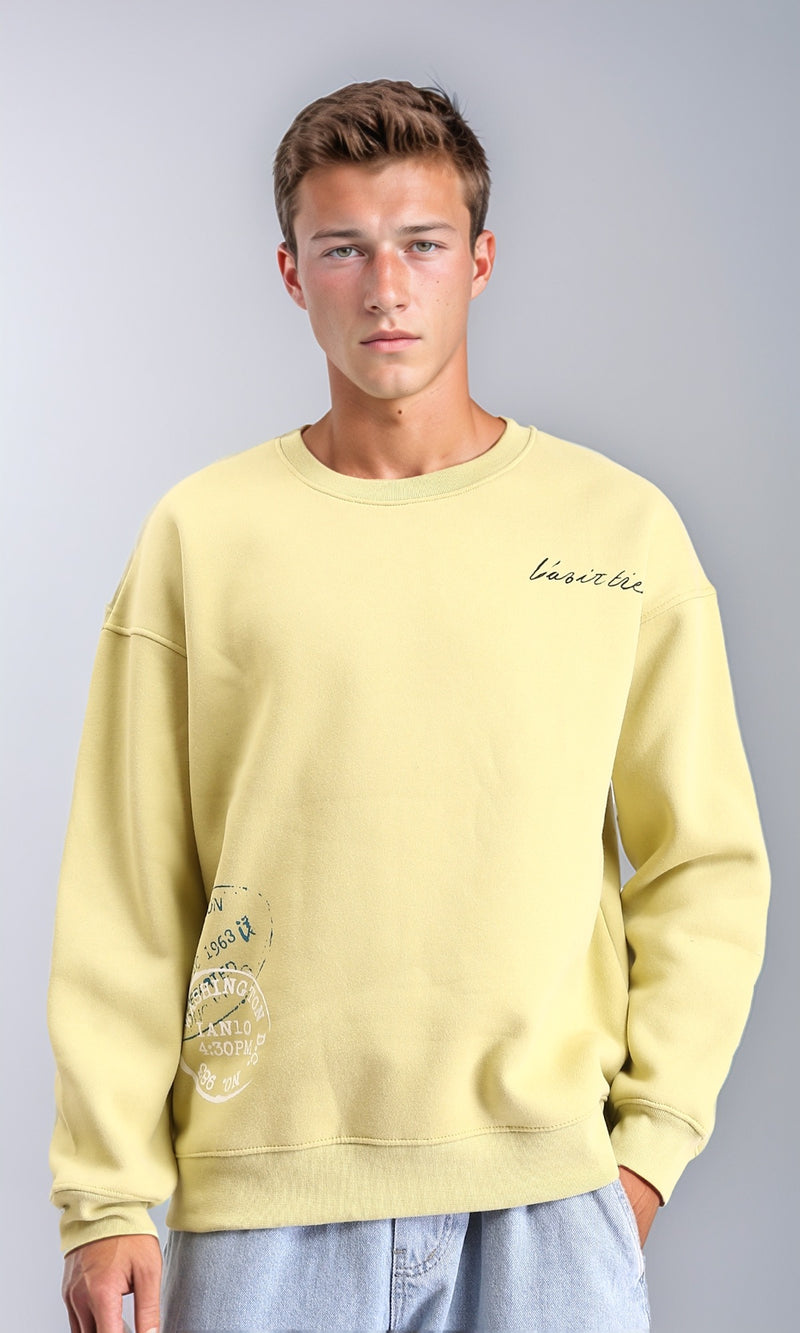 R213120 - Crew Neck Comfort Slip On Sweatshirt - Yellow Green