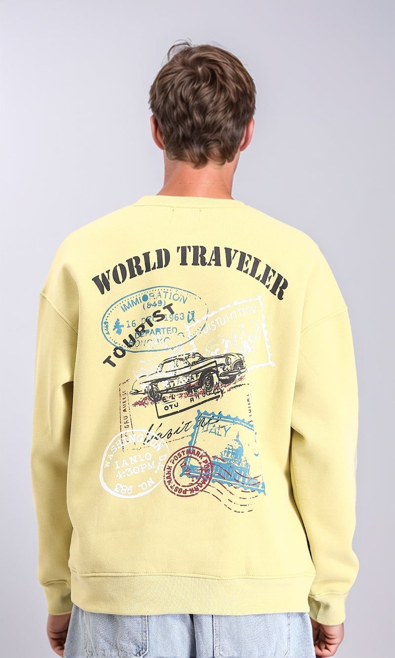 R213120 - Crew Neck Comfort Slip On Sweatshirt - Yellow Green