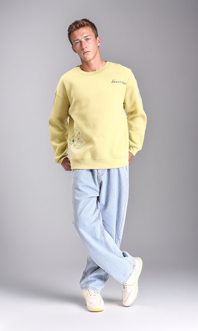 R213120 - Crew Neck Comfort Slip On Sweatshirt - Yellow Green