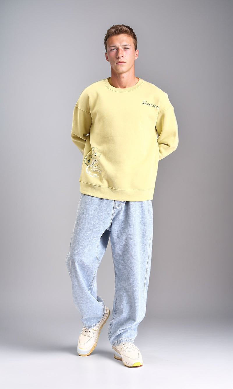 R213120 - Crew Neck Comfort Slip On Sweatshirt - Yellow Green