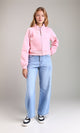 R213129 - Solid Long Sleeves Zipped Short Jacket - Light Pink