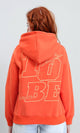 R213130 - Slip On Casual Printed Hoodie - Orange