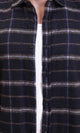 R213197 - Plaids Long Sleeves Winter Shirt - Navy Blue