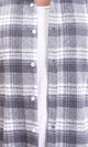 R213199 - Casual Buttons Down Tartan Shirt - Grey & White