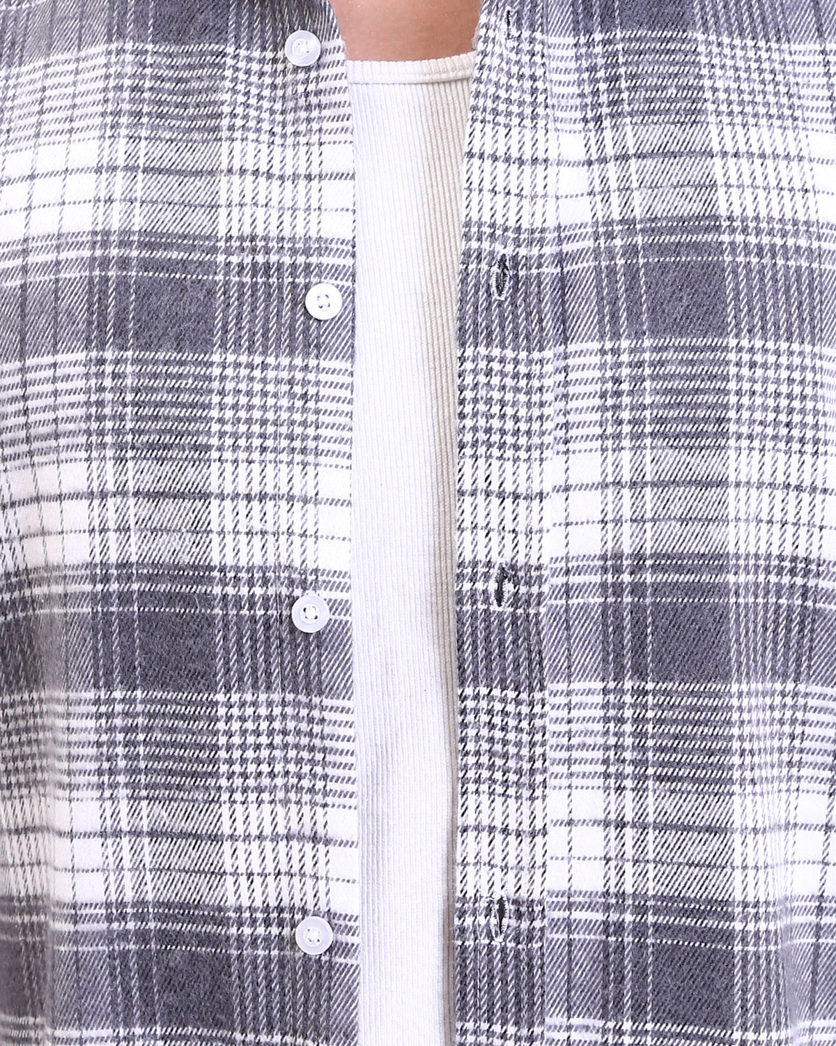 Ravin Men's Relaxed Fit Grayscale Plaid Flannel Shacket - R213199