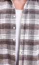 R213200 - Casual Buttons Down Tartan Shirt - Coffee & White