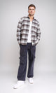 R213200 - Casual Buttons Down Tartan Shirt - Coffee & White