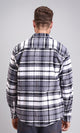 R213201 - Long Sleeves Casual Tartan Shirt - Grey & White