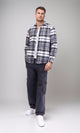 R213201 - Long Sleeves Casual Tartan Shirt - Grey & White