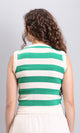 R213230 - Awning Stripes Sleeveless Summer Top - Green & White