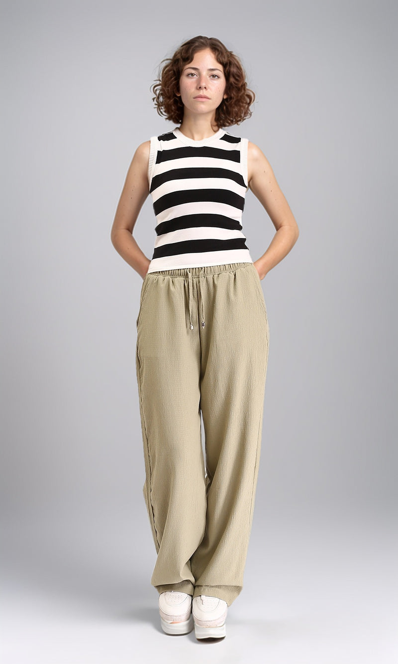 R213231 - Awning Stripes Sleeveless Summer Top - Black & White