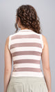 R213232 - Awning Stripes Sleeveless Summer Top - Coffee & White