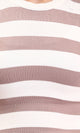 R213232 - Awning Stripes Sleeveless Summer Top - Coffee & White