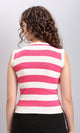 R213233 - Awning Stripes Sleeveless Summer Top - Fuchsia & White