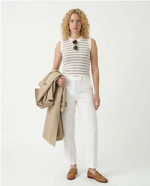 Ravin Women’s Striped Ribbed Knit Tank - Grey & White - R213234