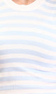 R213235 - Sleeveless Slip On Striped Top - Light Blue & White