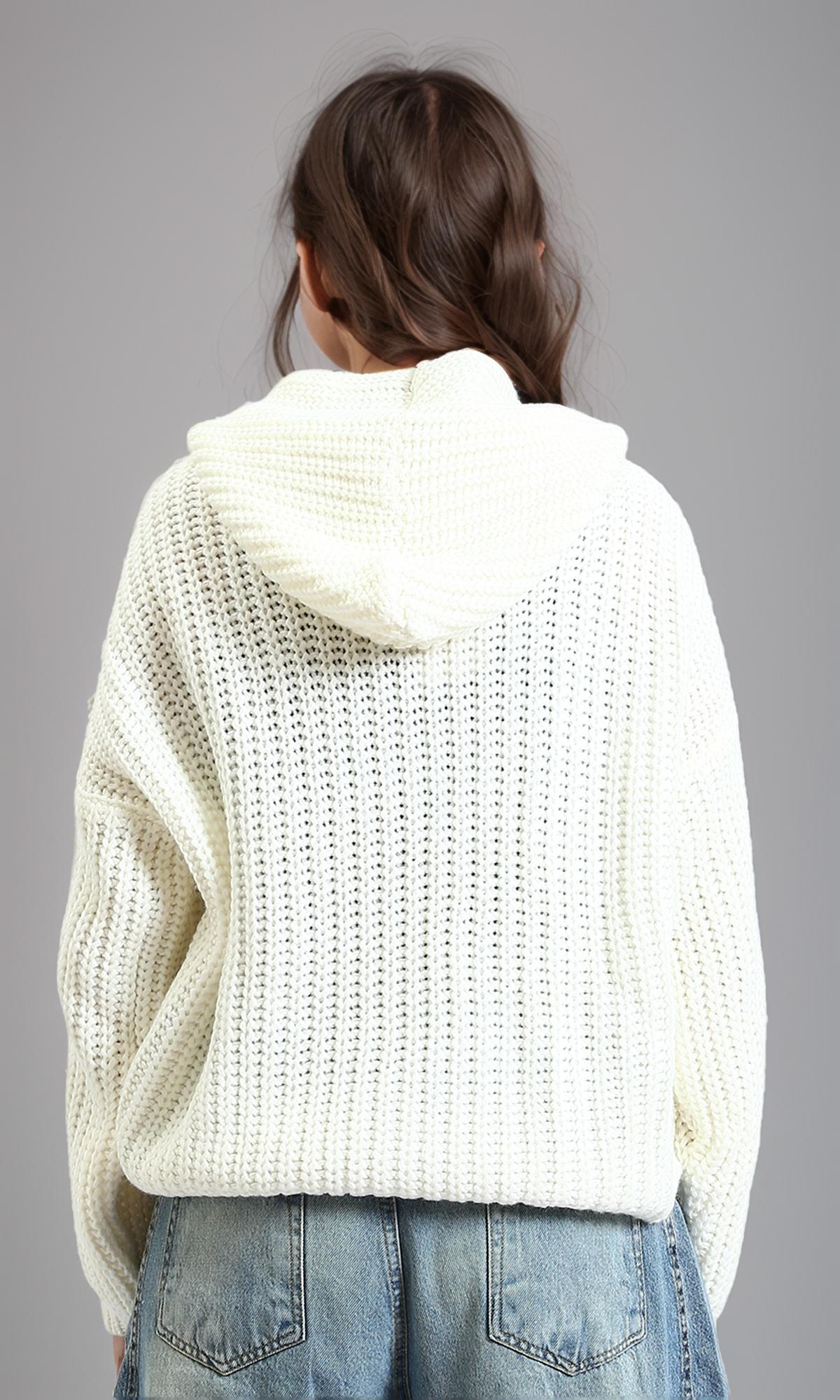 R213238 - Regular Fit Knitted Short Cardigan - Off-White