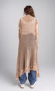 R213245 - Perforated Knit Asymmetric Cardigan - Camel