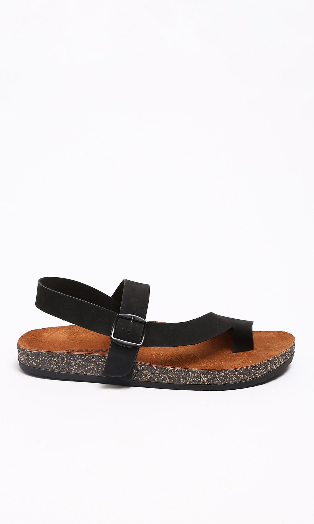 Men's Black Buckled Toe-Loop Sandals - R213247